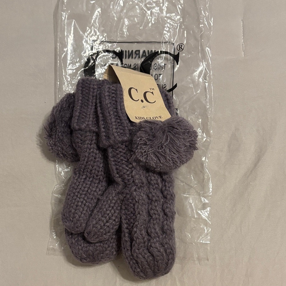 C.C Kids Knit Gloves in Lavender